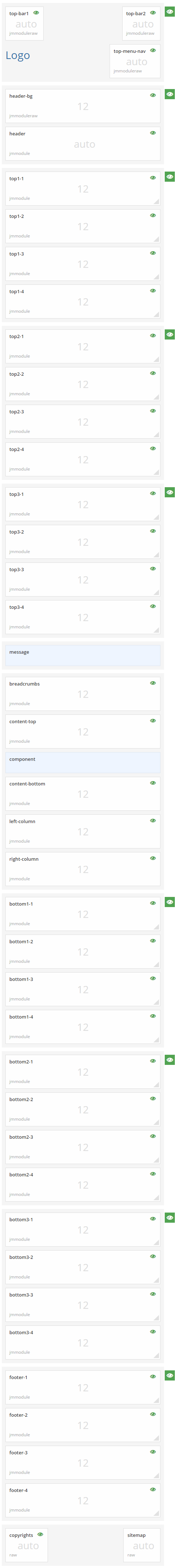 Module positions for extra small screen Module positions for extra small screen